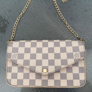 Louis Vuitton Pochette Felicie Damier Azure Pink